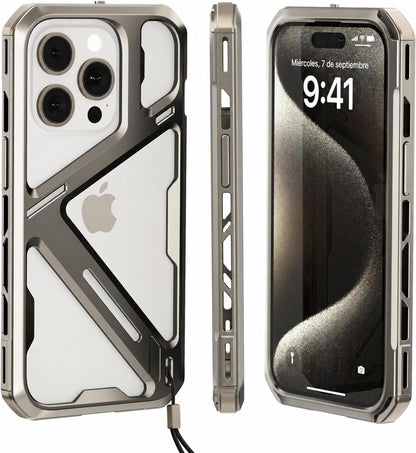 TRAZEN Funda Metálica de Titanio para iPhone 14 / 14 Pro / 14 Pro Max