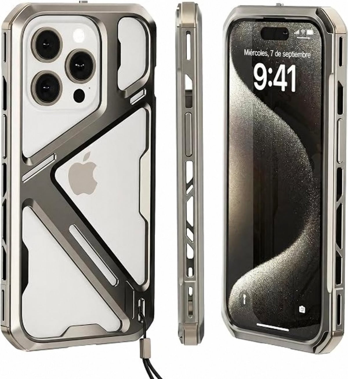 TRAZEN Funda Metálica de Titanio para iPhone 14 / 14 Pro / 14 Pro Max