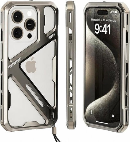 TRAZEN Funda Metálica de Titanio para iPhone 14 / 14 Pro / 14 Pro Max