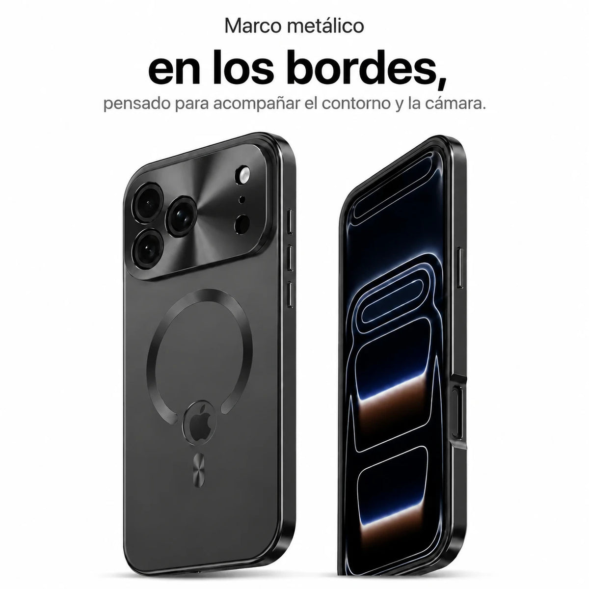 magnetic charging iphone case midnight black #color_Midnight Black