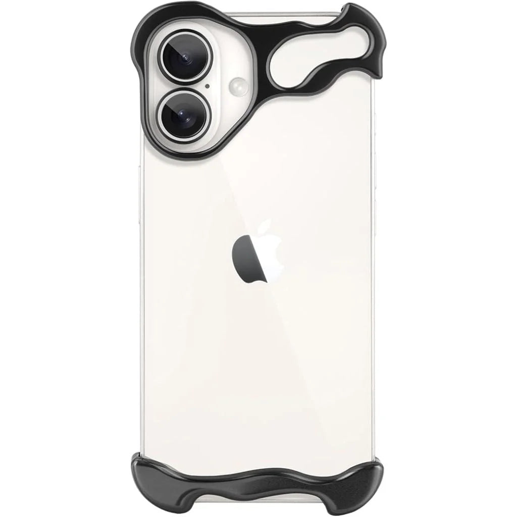 Black phone bumper case, angled view #color_Midnight Black