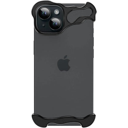 Black phone bumper case, close rear view #color_Midnight Black
