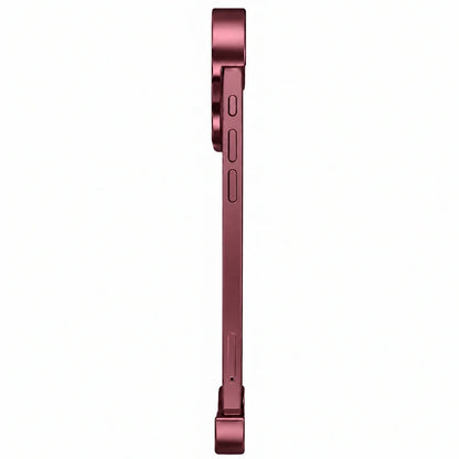 Burgundy sculpted metal phone case shown in side profile #color_Burgundy