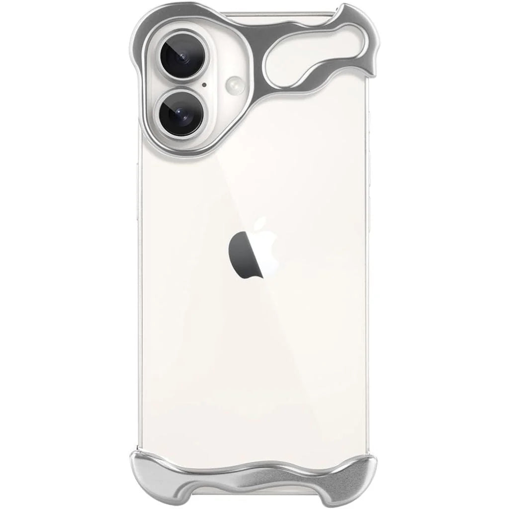 Minimal phone bumper case, rear angle #color_Titanium Silver