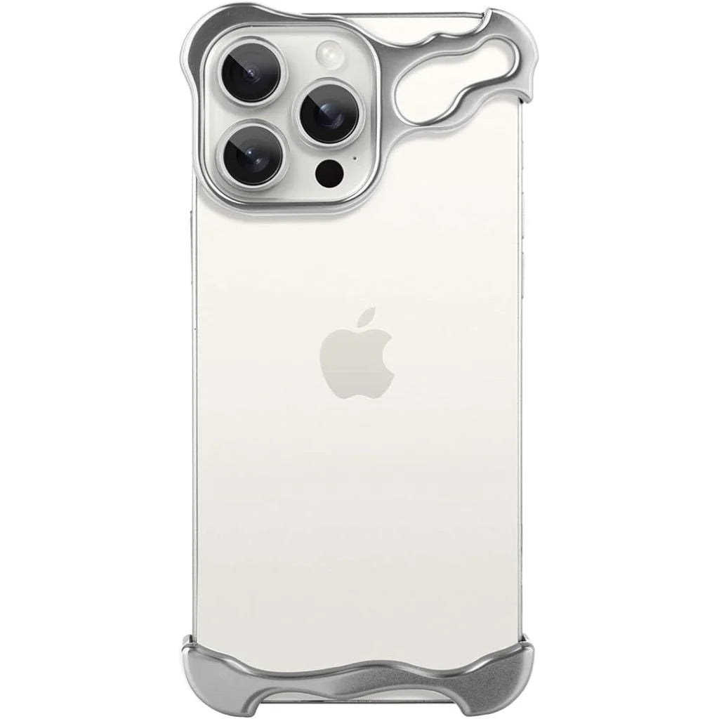 Minimal phone bumper case, rear view #color_Titanium Silver
