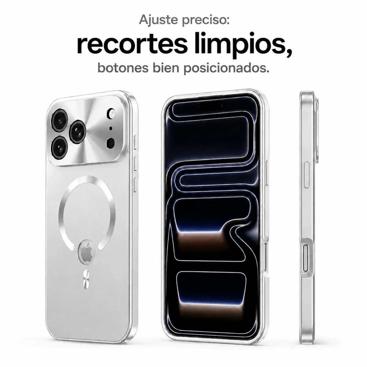 magnetic charging iphone case titanium silver #color_Titanium Silver